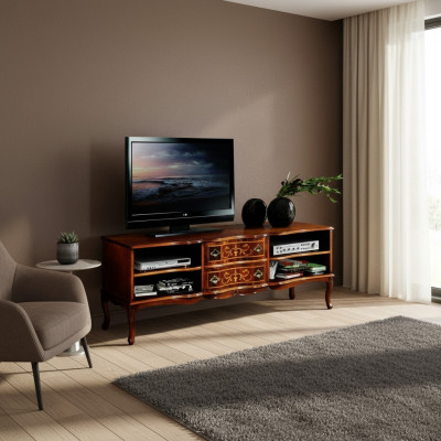 Italian wooden furniture sideboard TV lowboard long RTV cabinet living room