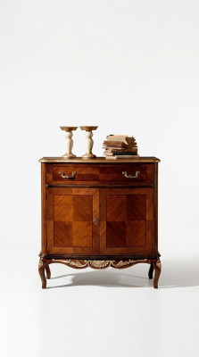 Italian wooden furniture chest cabinet with 2 doors and 1 drawer