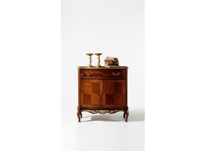 Italian wooden furniture chest cabinet with 2 doors and 1 drawer