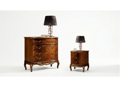 Luxury Italian Furniture Large Dresser Cabinet with 4 Drawers Wood Brown