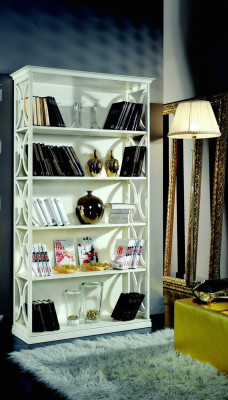 Design luxury bookcases white classic style cabinet wood Italian