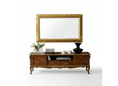 Luxury 2-piece Set Sideboard Lowboard RTV Mirror Italian Wood Furniture Wood Furniture
