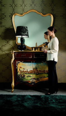 Italian chest sideboard hand-painted cabinet luxury sideboard Italian wood