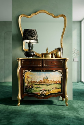 Italian chest sideboard hand-painted cabinet luxury sideboard Italian wood