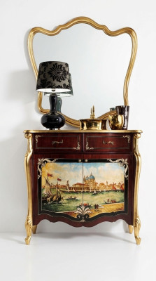 Italian chest sideboard hand-painted cabinet luxury sideboard Italian wood