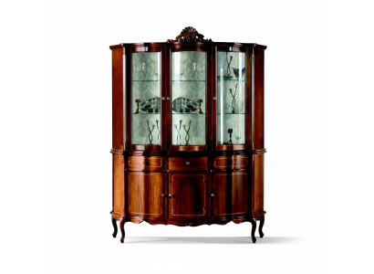Classic furniture wood brown display case chic display cabinet design Italian furniture