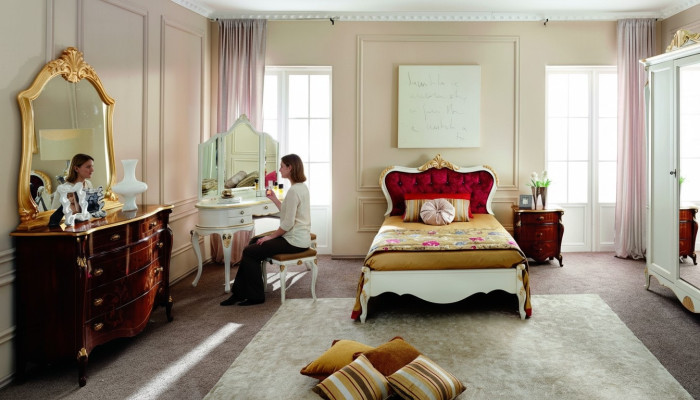 Design luxury bed 120*195 cm with headboard buttons Baroque style Italian furniture