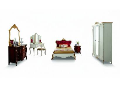 Design luxury bed 120*195 cm with headboard buttons Baroque style Italian furniture
