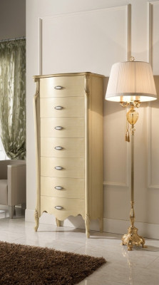 Italian wood furniture stylish chest of 120 cm high with 7 drawers