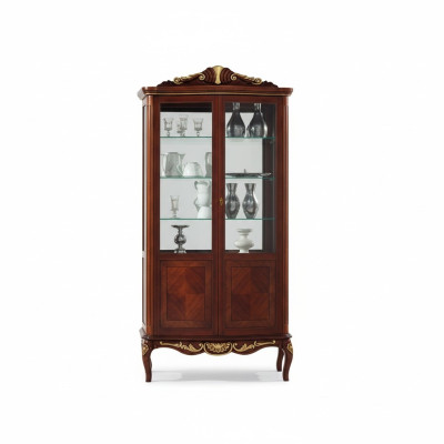 Luxurious Design Furniture Italian Furniture Large Wood Brown Display Cabinet Luxury Display Cabinet