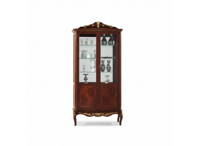 Luxurious Design Furniture Italian Furniture Large Wood Brown Display Cabinet Luxury Display Cabinet
