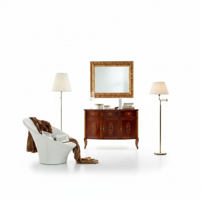 Luxury 2-piece Set Designer Dresser and Mirror Italian Furniture Baroque Style New