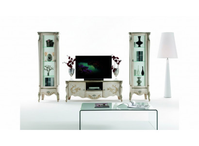 Elegant set of 3-piece furniture RTV with 2x display cabinets Italian furniture classical style