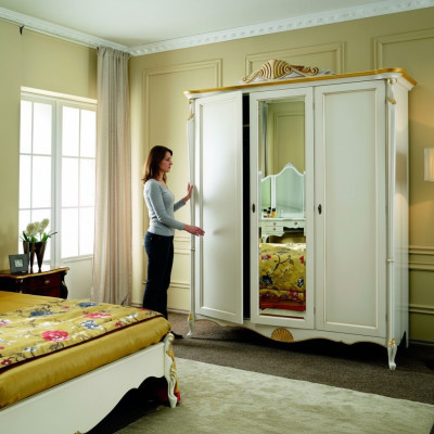Solid wood wardrobe Italian style furniture bedroom cabinet solid wood new