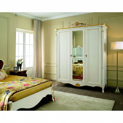 Solid wood wardrobe Italian style furniture bedroom cabinet solid wood new