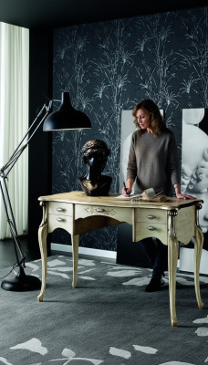 Luxury desk consoles luxury table office furniture baroque gold solid wood