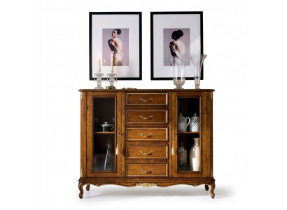 Sideboard, cabinet, glass showcase, dresser, cabinets, baroque style, furniture, wood