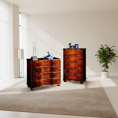 Italian wooden furniture design luxury dresser cabinet 4 drawers brown