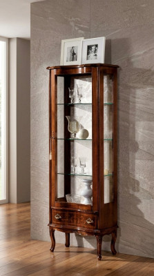 Luxury wooden display cabinet, brown cupboard, glass doors design, sideboard, Italian furniture