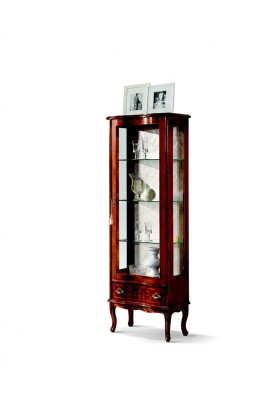 Luxury wooden display cabinet, brown cupboard, glass doors design, sideboard, Italian furniture