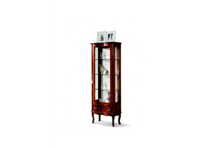 Luxury wooden display cabinet, brown cupboard, glass doors design, sideboard, Italian furniture