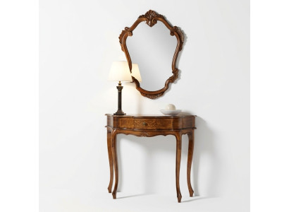 Furniture Style Baroque Console Table Mirror Wood Italian Tables Consoles 2pcs.