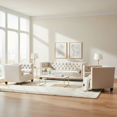 Sofa set couch velvet upholstery couches 3-piece set living room furniture