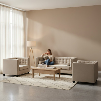Sleeper sofa taupe armchair creative furniture textile fabric new living room sofa