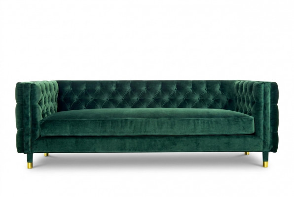 Chesterfield 4-seater sofa luxury design furniture textile fabric couches green sofas