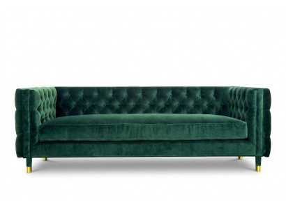 Chesterfield 4-seater sofa luxury design furniture textile fabric couches green sofas