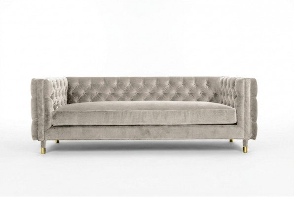 Beige furniture 4-seater Chesterfield sofa velvet XXL big textile fabric couches