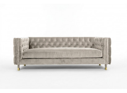 Beige furniture 4-seater Chesterfield sofa velvet XXL big textile fabric couches