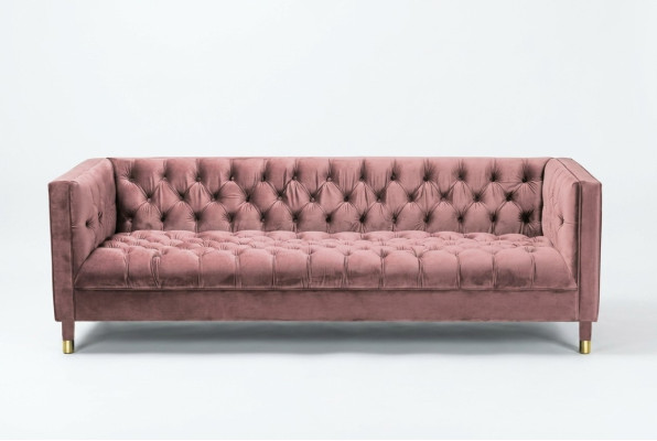 Chesterfield Sofa Pink Furniture 4-seater Sofas Textile Fabric Couches XXL Big 230cm