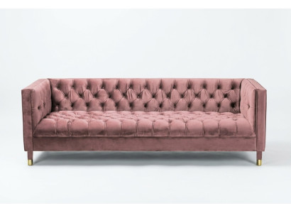 Chesterfield Sofa Pink Furniture 4-seater Sofas Textile Fabric Couches XXL Big 230cm