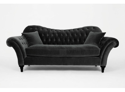 Couches Upholstery Sofa Sofas Chesterfield Black Three-seater Fabric Living Room New