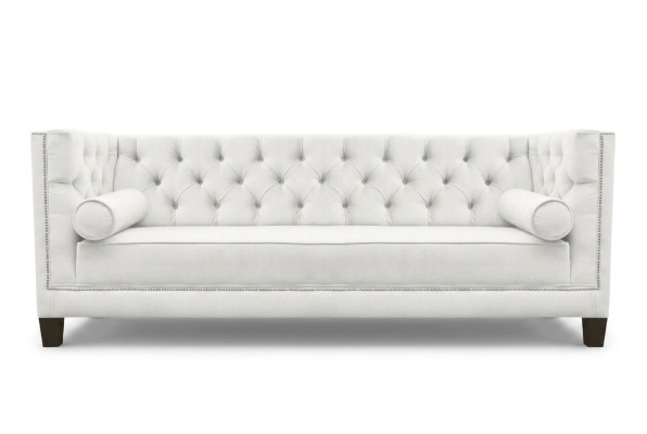 Three-seater fabric living room white couches upholstery sofa sofas Chesterfield couch