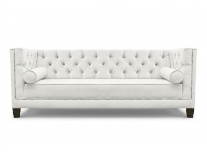 Three-seater fabric living room white couches upholstery sofa sofas Chesterfield couch