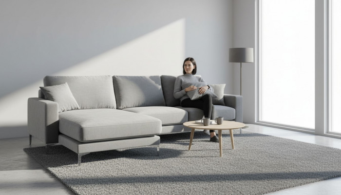 XXL Gray Sectional Sofa Big Textile Fabric Chesterfield Sofas Creative Furniture Living Room