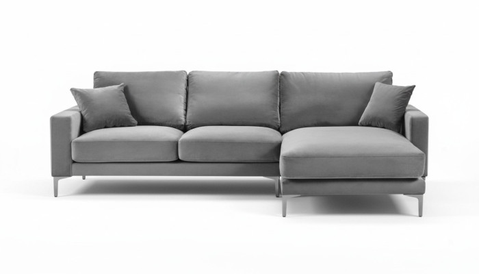 Living room corner sofa gray XXL big creative furniture textile fabric Chesterfield sofas