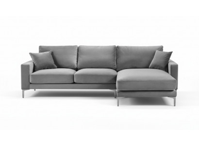 Living room corner sofa gray XXL big creative furniture textile fabric Chesterfield sofas