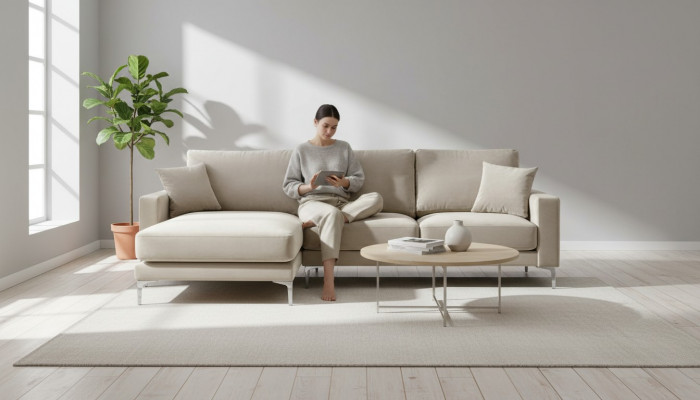 Loft Sofa Luxury Corner Couch Furniture Corner Suite Velvet Sofas beige Living Room