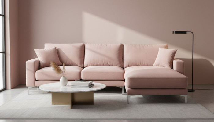 Pink fabric sectional sofa living room design couches upholstered sofa sofas sectional set new