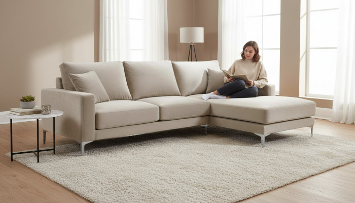Living room design couches upholstered sofa couch beige corner sofa fabric corner set new