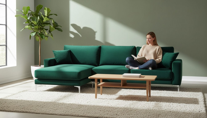 Loft Sofa Luxury Corner Couch Furniture Corner Suite Velvet Couches Sofas Green Living Room