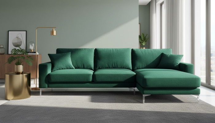 Loft Sofa Luxury Corner Couch Furniture Corner Suite Velvet Couches Living Room Sofas Green
