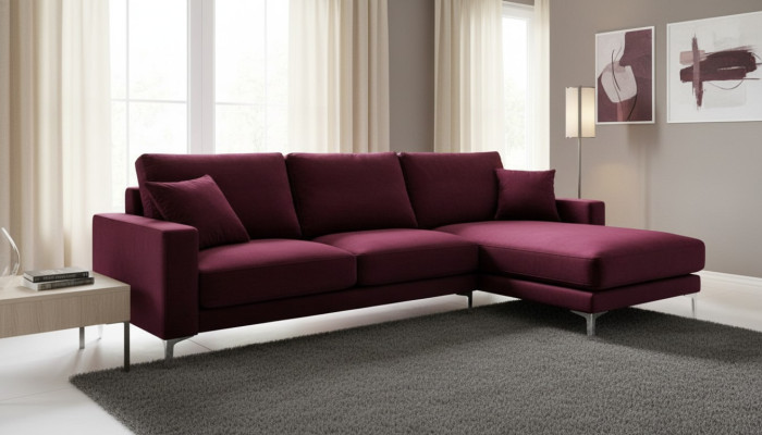 Burgundy Red Design Couches Upholstery Sofa Sofas Bordeaux Corner Sofa Fabric Living Room