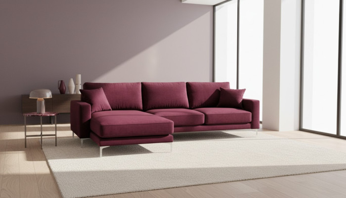 Red Burgundy Corner Sofa Design Couches Upholstered Sofa Sofas Italian Furniture Design