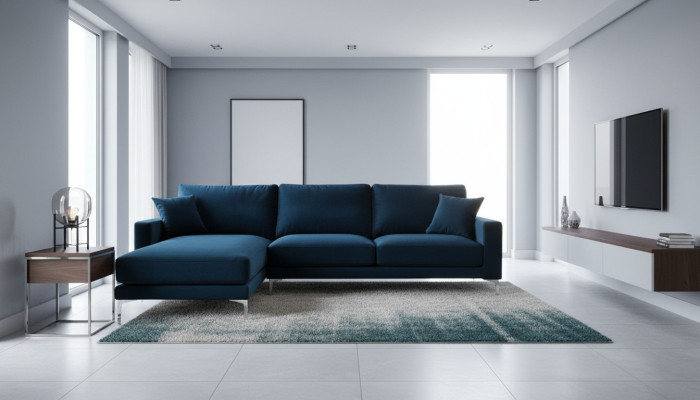 Sofas New Creative Turquoise Corner Sofa Fabric Living Room Design Couches Upholstered Sofa