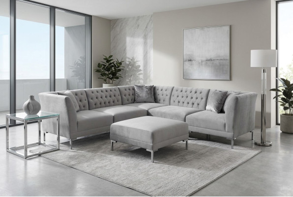 Corner sofa stool gray big textile fabric Chesterfield sofas furniture footstool sofas