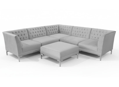 Corner sofa stool gray big textile fabric Chesterfield sofas furniture footstool sofas